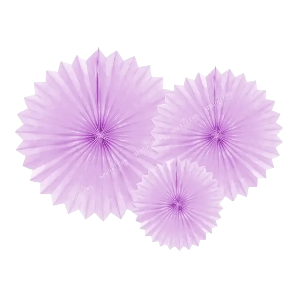 Decoratieve rozetten, lavendel, 20-40cm (3 stuks)