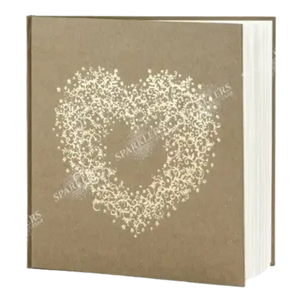 Bruiloft gastenboek kraft met gouden ornament 22 pagina's