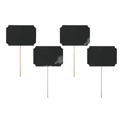 Tafelmarker op stokken en zwart frame (set van 4)