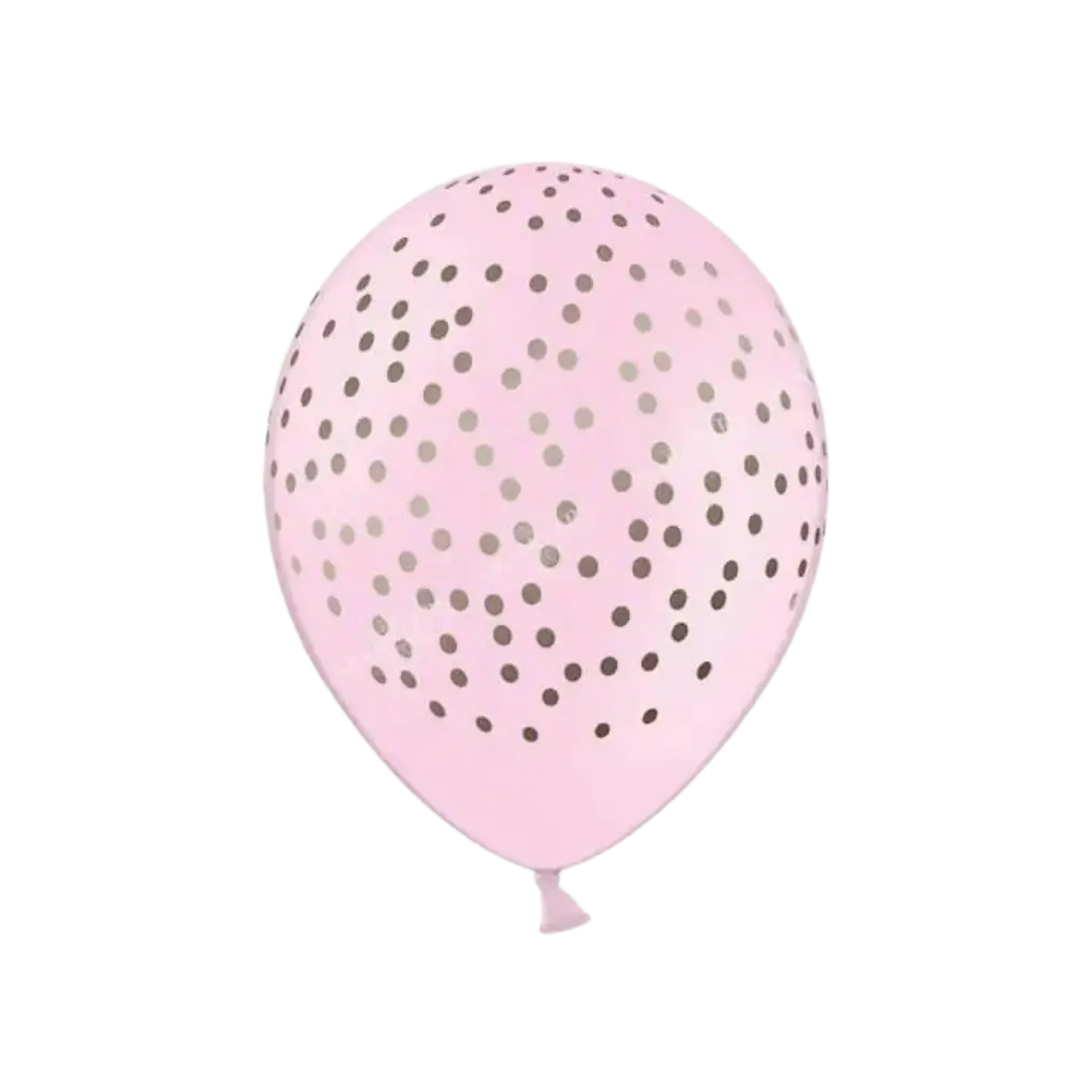 Pak van 50 roze ballonnen met rond gouden patroon