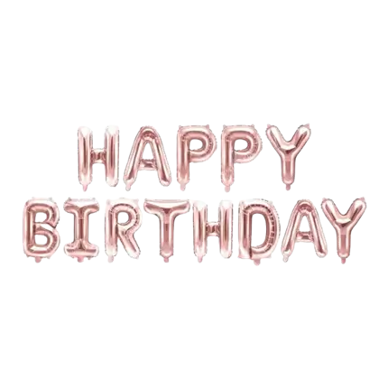 Gelukkige Verjaardag Ballon 340x35cm Roze Goud