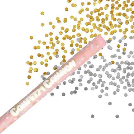 80CM Goud & Zilver Ronde Confetti Stokken