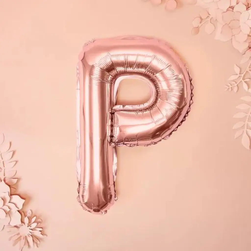 Ballon Letter P Roze Goud - 35cm