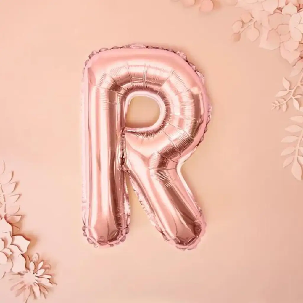 Ballon Letter R Roze Goud - 35cm