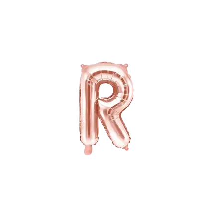 Ballon Letter R Roze Goud - 35cm