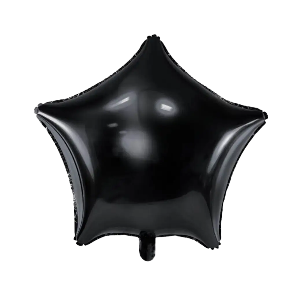 Metalen ster ballon zwart 48cm