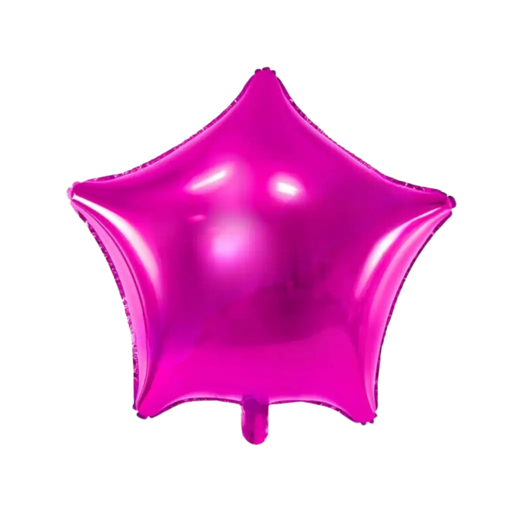 Donkerroze metallic ster ballon 48cm