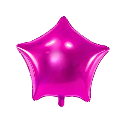 Donkerroze metallic ster ballon 48cm