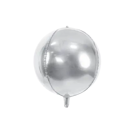 Zilver metallic Mylar ballon 40cm