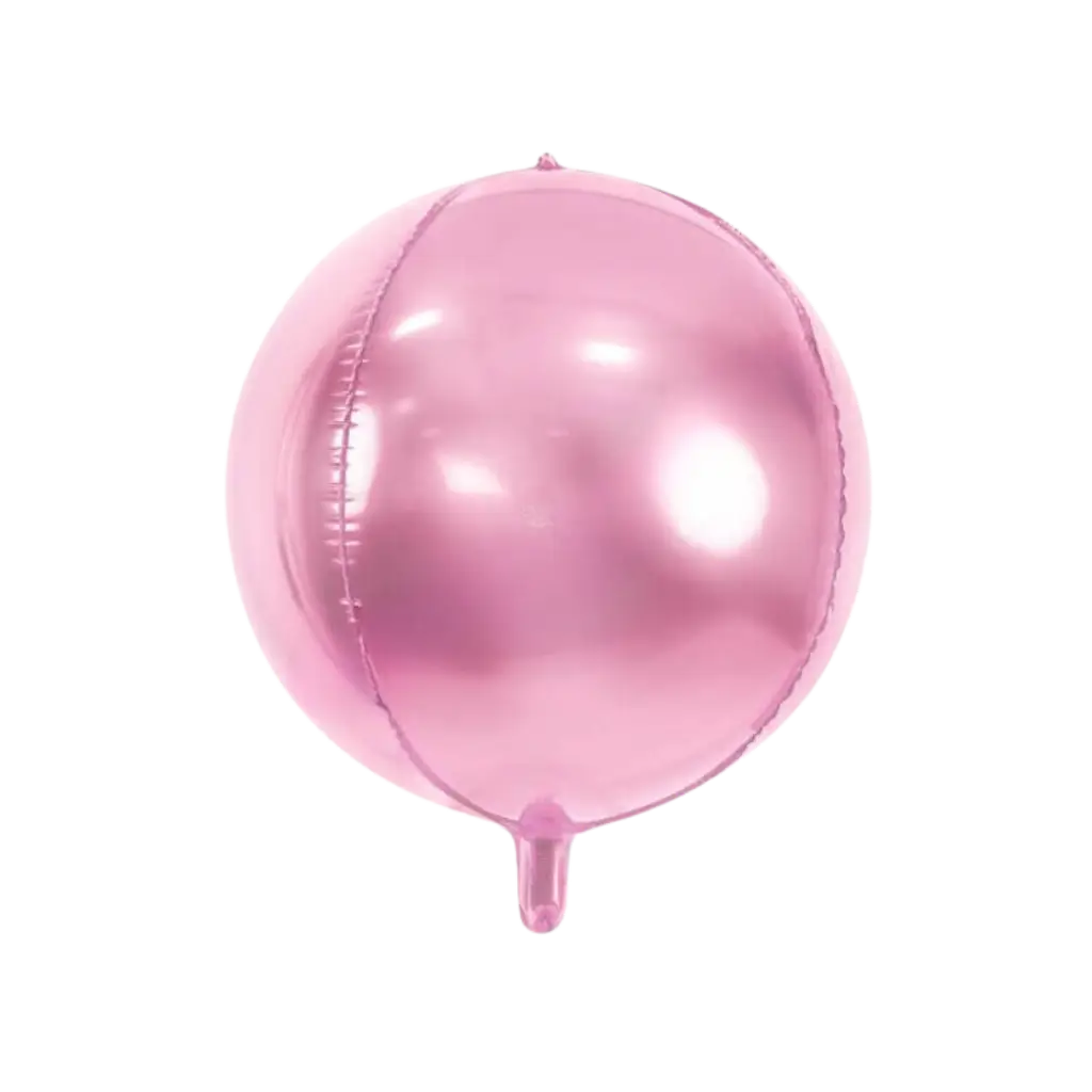 Ronde metallic roze ballon in Mylar 40cm