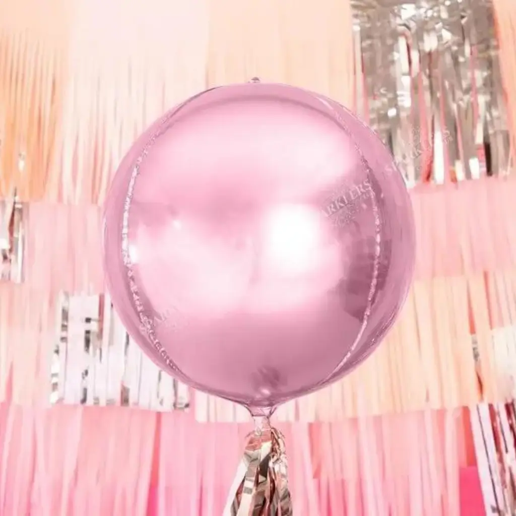 Ronde metallic roze ballon in Mylar 40cm