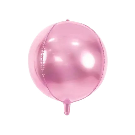 Ronde metallic roze ballon in Mylar 40cm