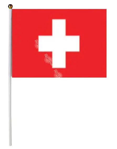 Pak van 12 Zwitserse vlaggen 14x21cm