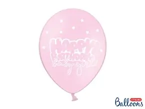 Set van 10 HAPPY BABY GIRL ballonnen Roze