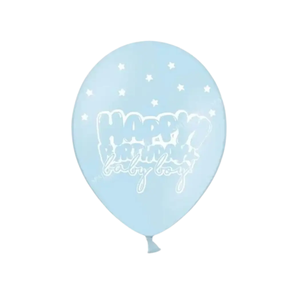 Set van 10 "HAPPY BIRTHDAY BABY BOY" Ballonnen Blauw