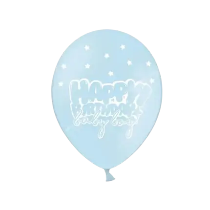 Set van 10 HAPPY BIRTHDAY BABY BOY Ballonnen Blauw