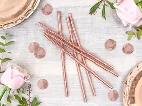 100 Rose Gold papieren rietjes