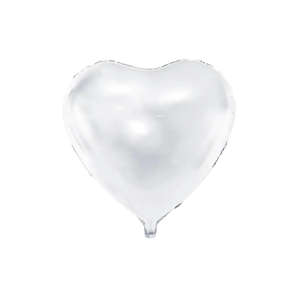 Witte metalen hart ballon 61cm
