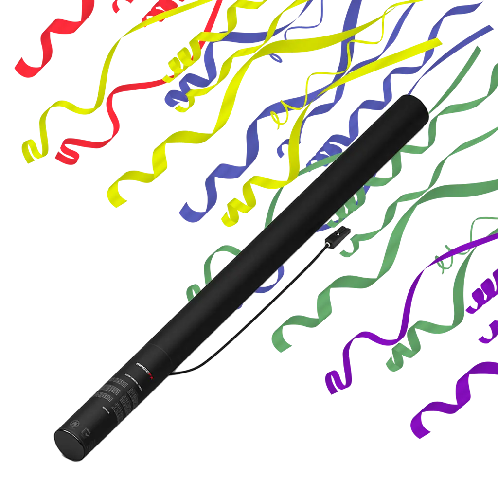 Streamer Multicolor elektrisch confetti kanon 80 cm