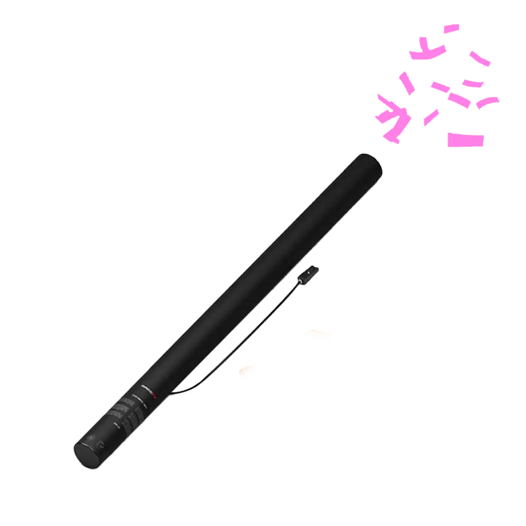 Elektrisch confetti pistool roze 80 cm
