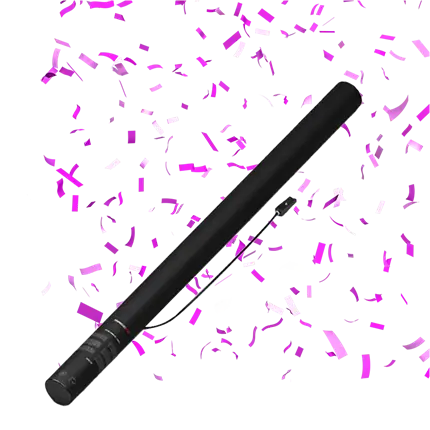 Elektrisch confetti pistool roze 80 cm