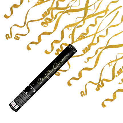 Confetti kanonnen 40cm Streamer Goud