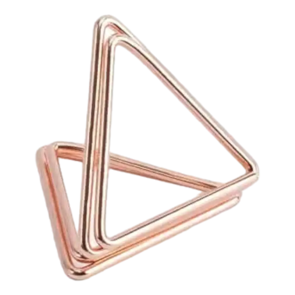 Driehoekige plaatskaarthouder in ROZE GOUD x10