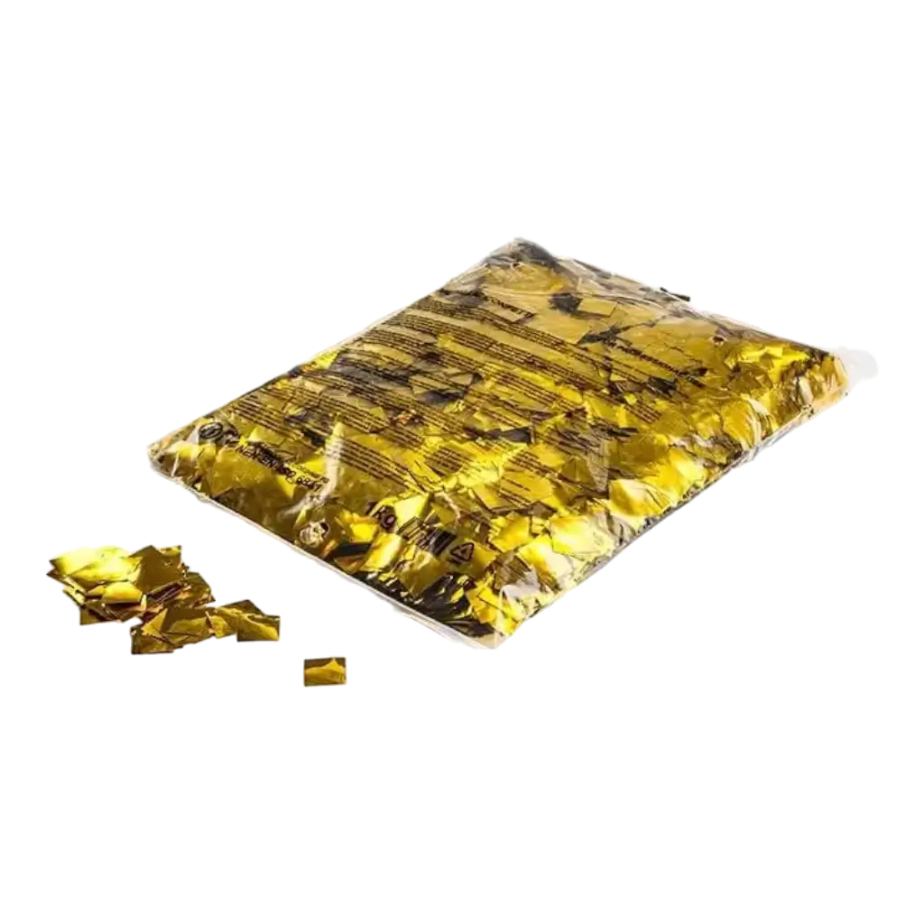 1KG zak metallic goud confetti vierkant 17X17mm Magic FX