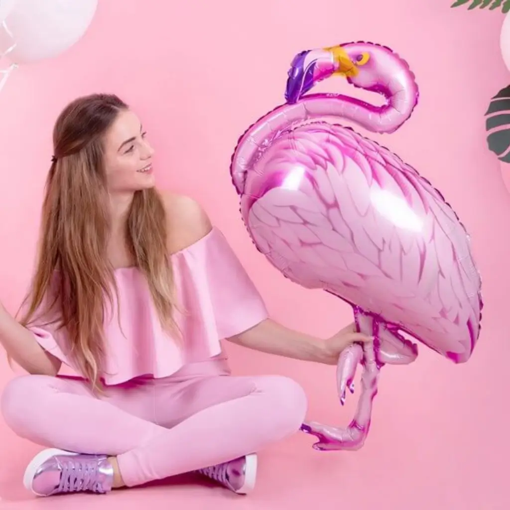 Reuze roze flamingo ballon 70x95cm
