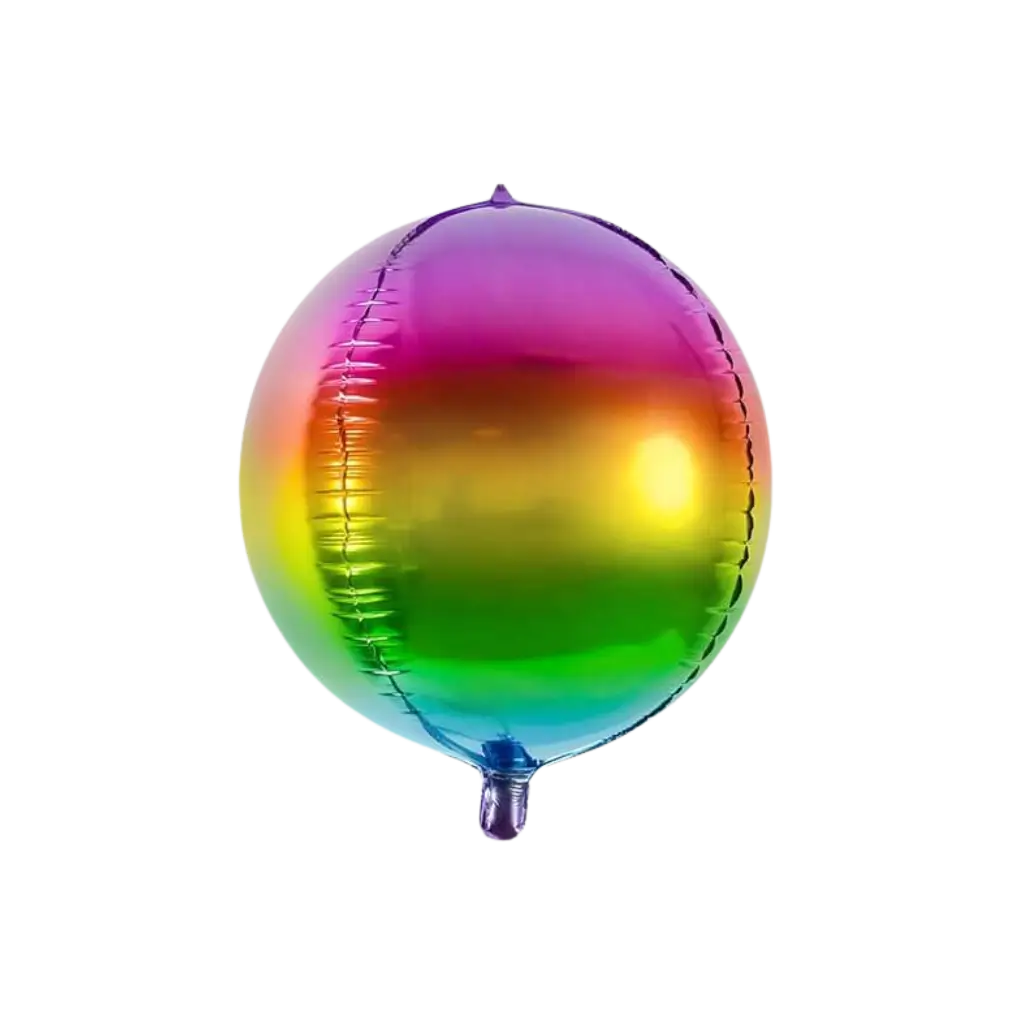 Ronde metalen regenboog ballon 40cm
