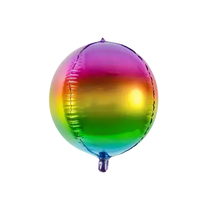 Ronde metalen regenboog ballon 40cm