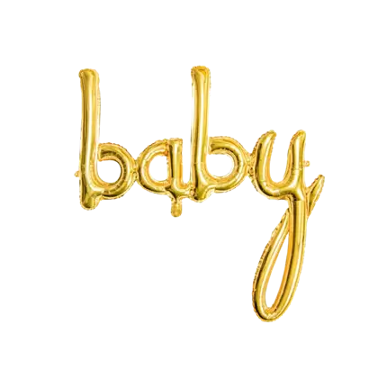 Metalen ballon baby goud 73x75cm