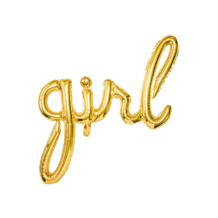 Metalen ballon Meisje Goud 77x70cm