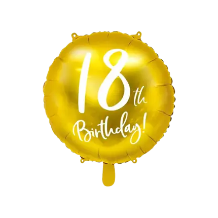 18e verjaardag ballon goud ø45cm