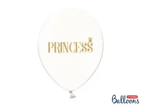 Set van 10 witte ballonnen met opschrift PRINCESS