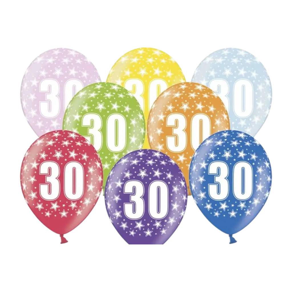 Ballonnen met opschrift "30" (Set van 6)