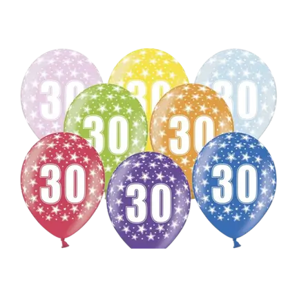 Ballonnen met opschrift 30 (Set van 6)
