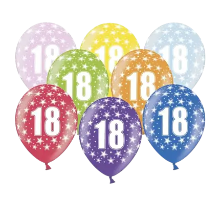 Ballonnen met opschrift 18 (Set van 6)