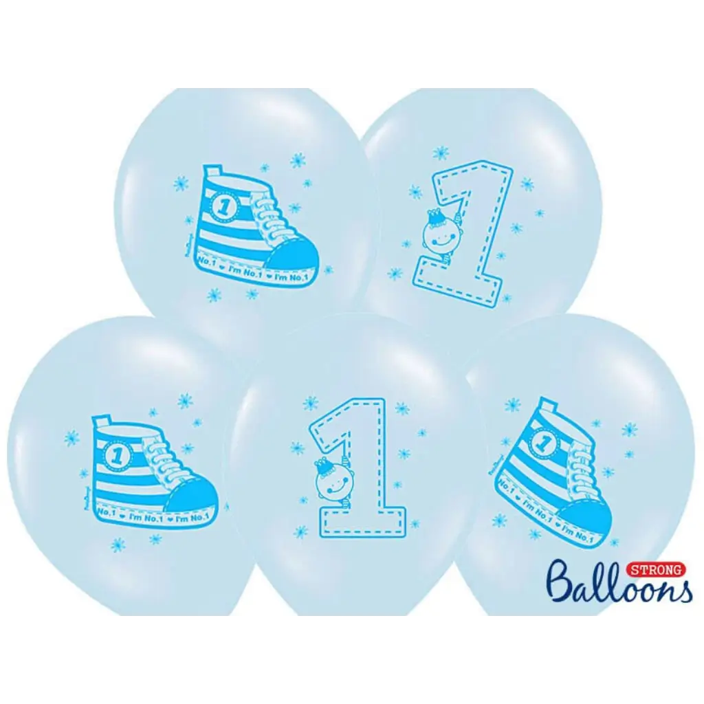  Sneaker & Nummer 1 Blauwe ballonnen (set van 10)