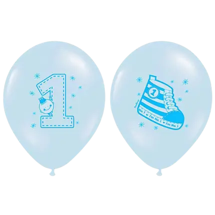  Sneaker & Nummer 1 Blauwe ballonnen (set van 10)