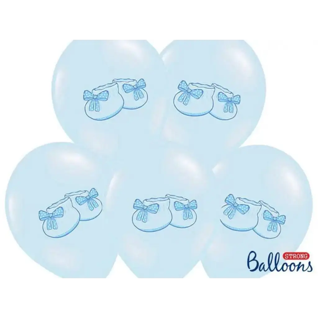 Set van 6 Blauwe Baby Sneaker Ballonnen