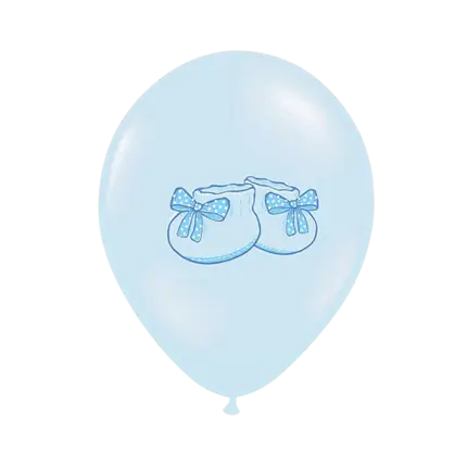 Set van 6 Blauwe Baby Sneaker Ballonnen