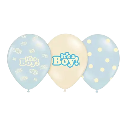 Set van 6 It's a Boy ballonnen Mix