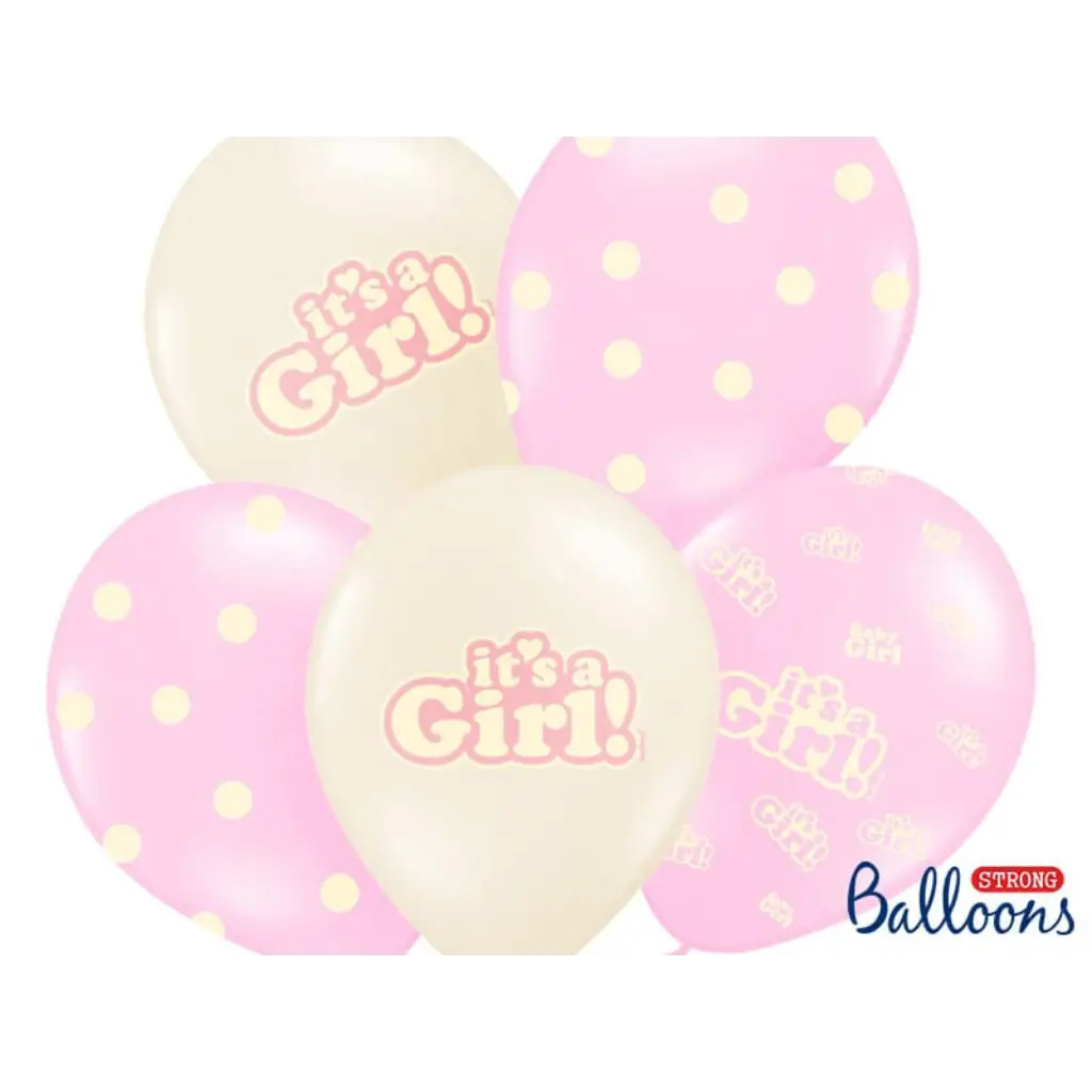 Set van 6 "It's a Girl" ballonnen Mix