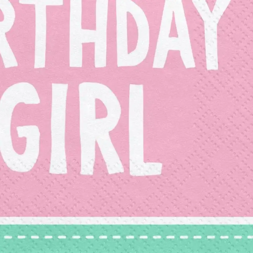 Set van 20 roze papieren servetten 1e verjaardag meisje