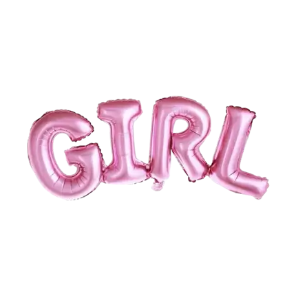 Metalen ballon Meisje Roze 74x33cm