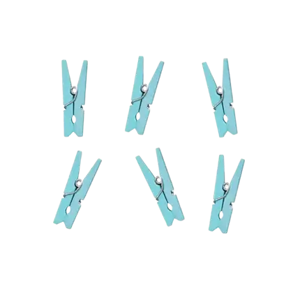 Set van 20 hemelsblauwe houten spelden