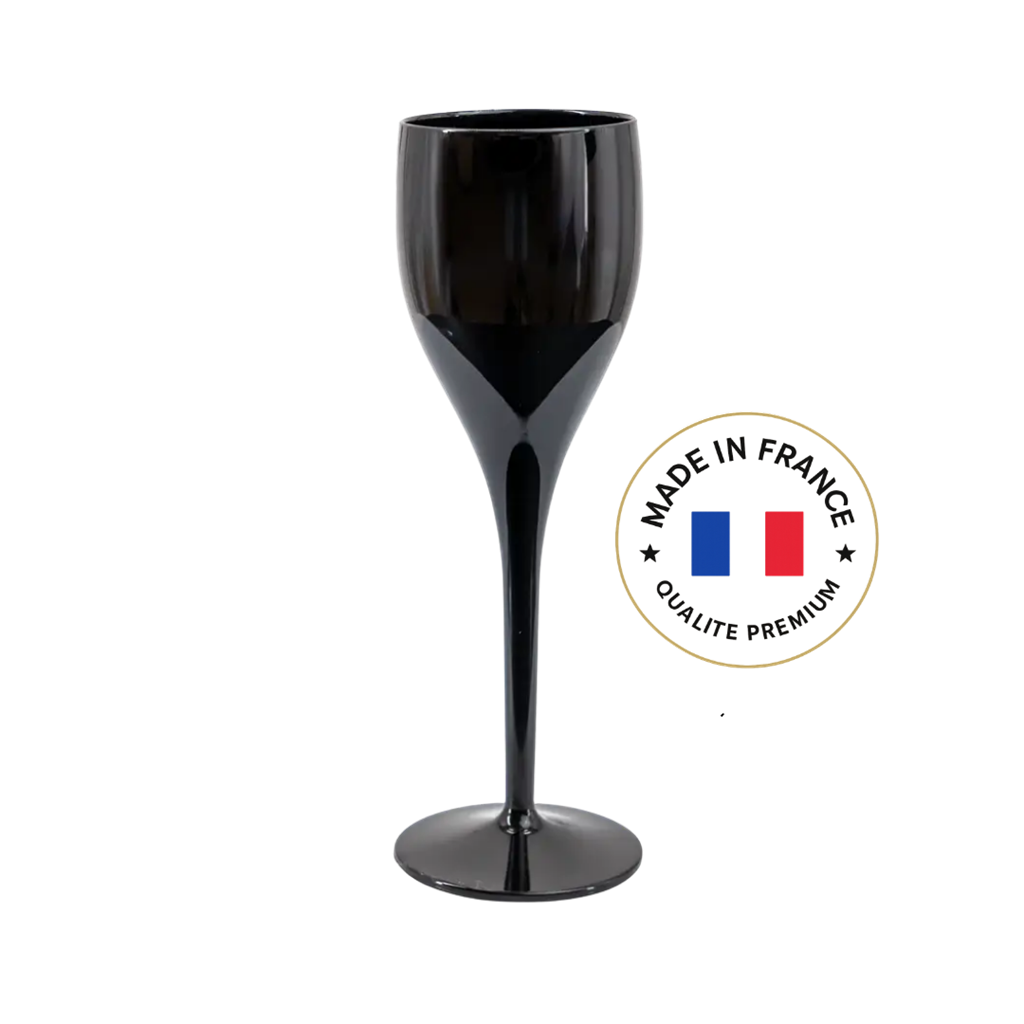 Zwarte champagneglas 12cl
