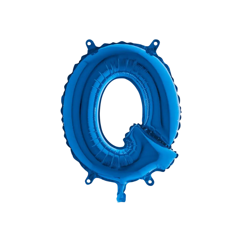 Ballon Letter Q Blauw - 35cm