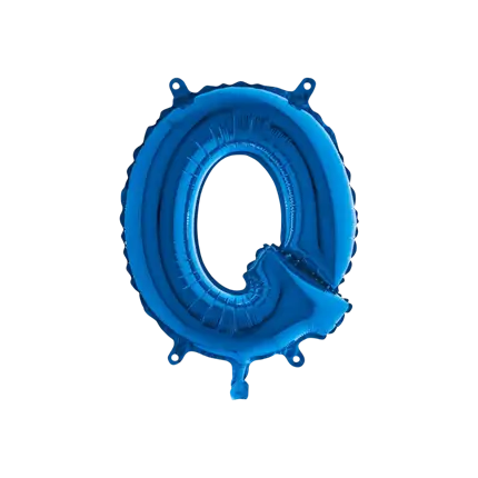 Ballon Letter Q Blauw - 35cm